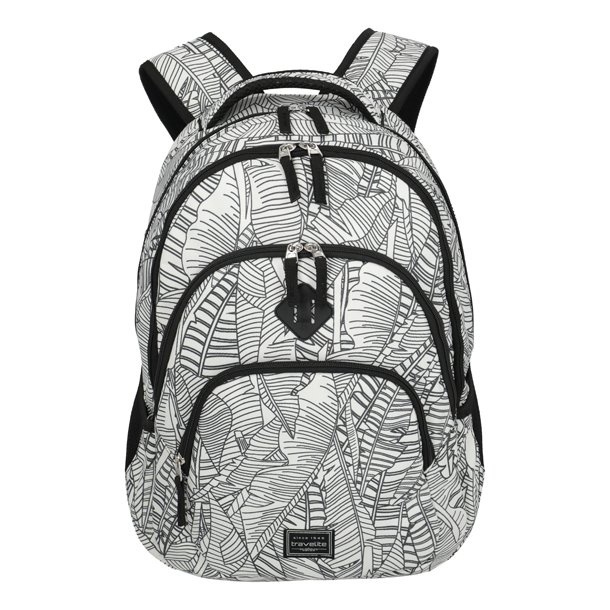 Travelite Basics computerrygs�k med sort bladm�nster set forfra