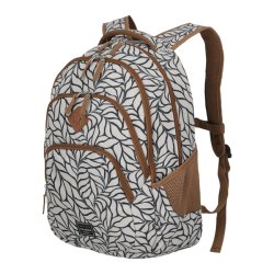 Travelite Basics computerrygs�k med sort bladm�nster og brune detaljer