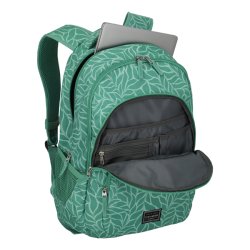 Travelite Basics gr�n computerrygs�k med �bne rum og laptoprum