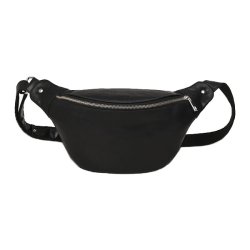 Adax Catania Gabriel bumbag sort l�der b�ltetaske forfra