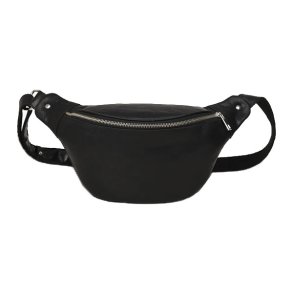 Adax Catania Gabriel bumbag sort l�der b�ltetaske forfra