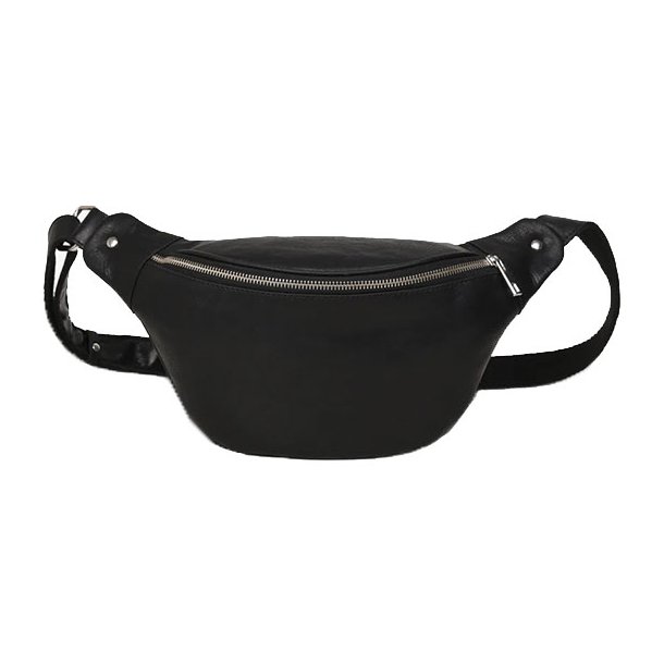 Adax Catania Gabriel bumbag sort l�der b�ltetaske forfra