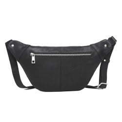 Adax bumbag sort l�der crossover taske
