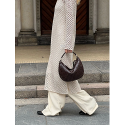 ADAX Marlin Flettet Skuldertaske Dark Brown 293926