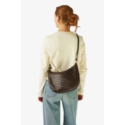 ADAX Marlin Flettet Skuldertaske Dark Brown 293926