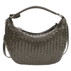 Adax Salerno Marlin skuldertaske i olivefarvet l�der set forfra