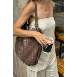 ADAX Mindy Salerno Flettet Skuldertaske Taupe 