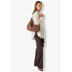 ADAX Mindy Salerno Flettet Skuldertaske Taupe 