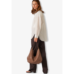 ADAX Mindy Salerno Flettet Skuldertaske Taupe 