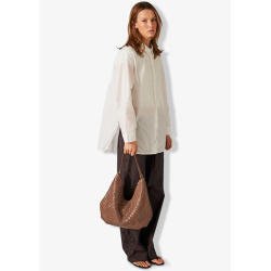 ADAX Mindy Salerno Flettet Skuldertaske Taupe 