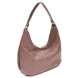 ADAX Mindy Salerno Flettet Skuldertaske Taupe 