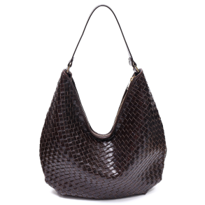 ADAX Mindy Salerno Flettet Skuldertaske Dark Brown 