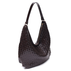 ADAX Mindy Salerno Flettet Skuldertaske Dark Brown 