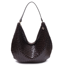 ADAX Mindy Salerno Flettet Skuldertaske Dark Brown 