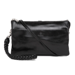 Adax Salerno Nellie combi clutch sort l�der taske forfra