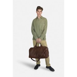 Brun Adax Bolzano weekendtaske Kristian med hndtag og skulderrem