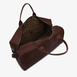 Detalje af Adax Bolzano weekendtaske Kristian i brun lder