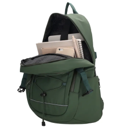 Beagles Asaka rygsk i mrkegrn med indhold, bger og elektronik