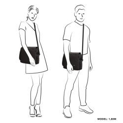 Beagles Kyoto messenger taske sort – bres af kvinde og mand crossbody