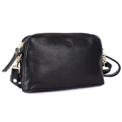 Bugundar Hullehavn Skuldertaske Sort/Guld