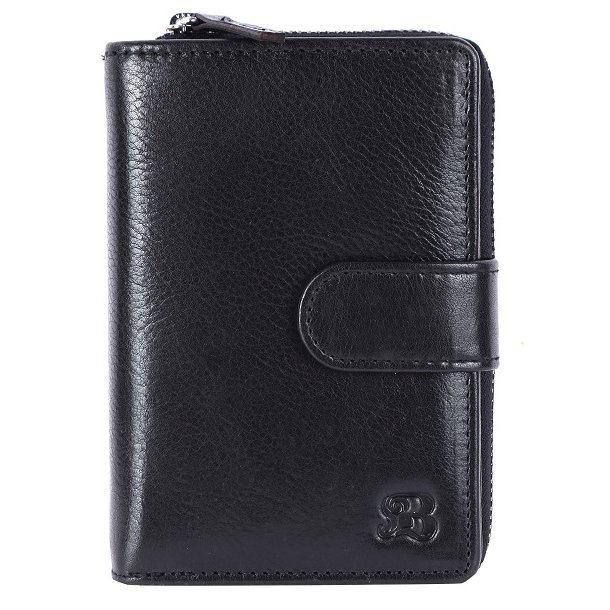 Bugundar Rø Vintage Stor RFID Damepung Sort 896-00