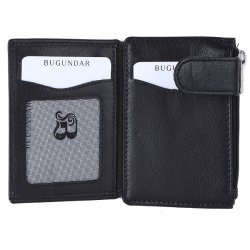 Bugundar Skrubbekrak Kortholder med Mntrum Sort