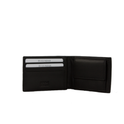 Bugundar Blshavn 2-fljet Dollarmappe med Klap Sort