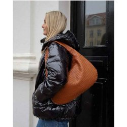 By Str Maria Flettet Skuldertaske Cognac