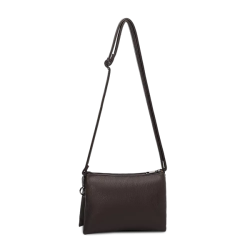 Bagside af brun Duffy crossover skuldertaske i lderlook