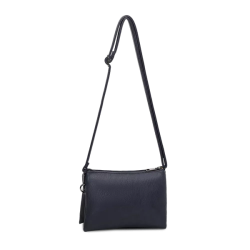 Duffy skuldertaske i navy set bagfra