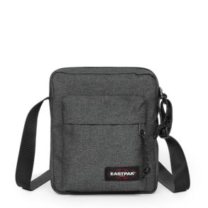 eastpak arcade mini bag black denim front med lynl�slomme