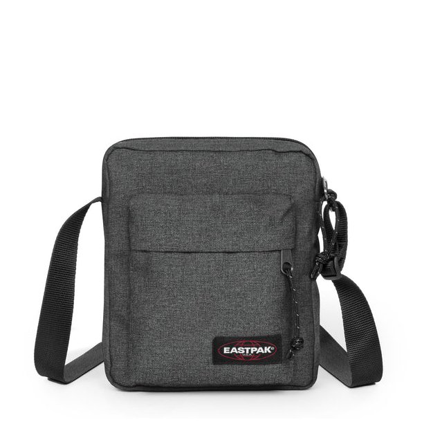 eastpak arcade mini bag black denim front med lynl�slomme
