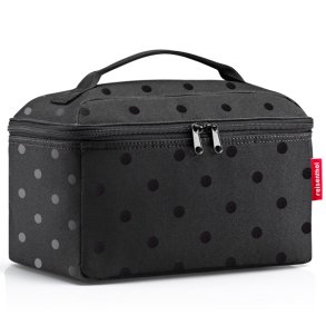 Reisenthel Glossy Dots beautyboks i sort set forfra