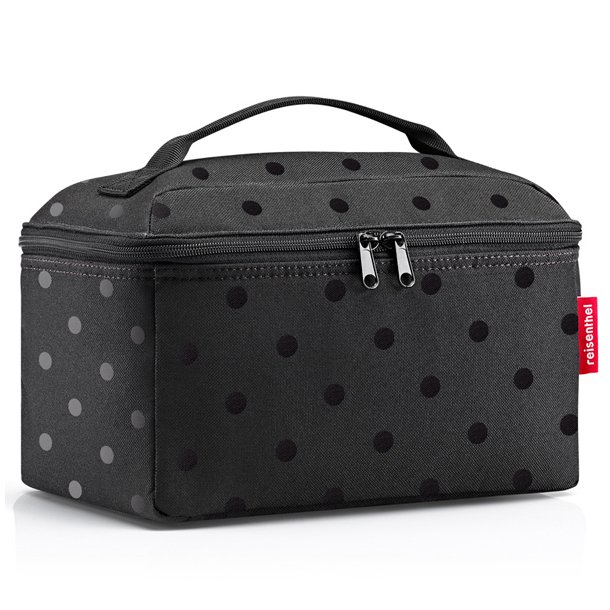 Reisenthel Glossy Dots beautyboks i sort set forfra