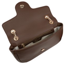 �ben Gabriella G Firenze Siviglia skuldertaske i m�rkebrun med magnetlukning, m�nstret for og indvendig lynl�slomme