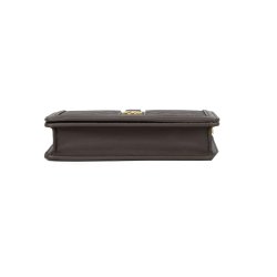 Gabriella G Firenze Queen clutch set fra bunden med m�rkebrunt kunstl�der, flad bund og elegant kompakt design