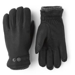 HESTRA Utsj Elg Skindhandsker Sort 