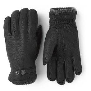 HESTRA Utsj Elg Skindhandsker Sort 