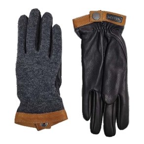 HESTRA Deerskin Wool Tricot Skindhandsker Koks/Sort 