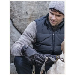 HESTRA Utsj Elg Skindhandsker Sort 