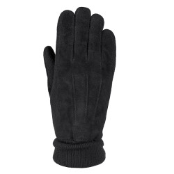 HK Herrehandske Ruskind/Strik Sort