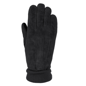 HK Herrehandske Ruskind/Strik Sort