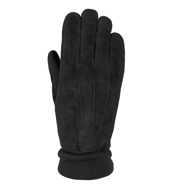 HK Herrehandske Ruskind/Strik Sort 70810031 Str. XL