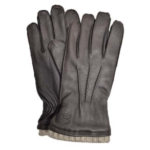 Herrehandske i hjorteskind Brun