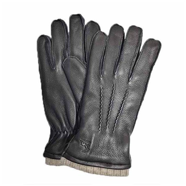 Herrehandske i hjorteskind Sort 70849809 Str. 8,5