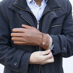 Herrehandsker i Cognac lammeskind