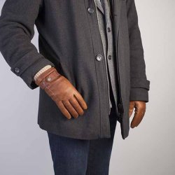 Herrehandsker i Cognac lammeskind