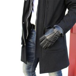 Herrehandsker i Sort lam 