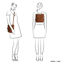 Hide & Stitches Paint Rock Combi Rygsk/Shopper Cognac 