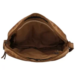 Hide & Stitches Paint Rock skuldertaske cognac med �bent hovedrum